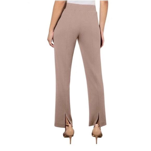 Ming Wang Size XL Beige Pull-On Straight Leg Stretch Crepe Dress Pants NWT $170 - Picture 3 of 11